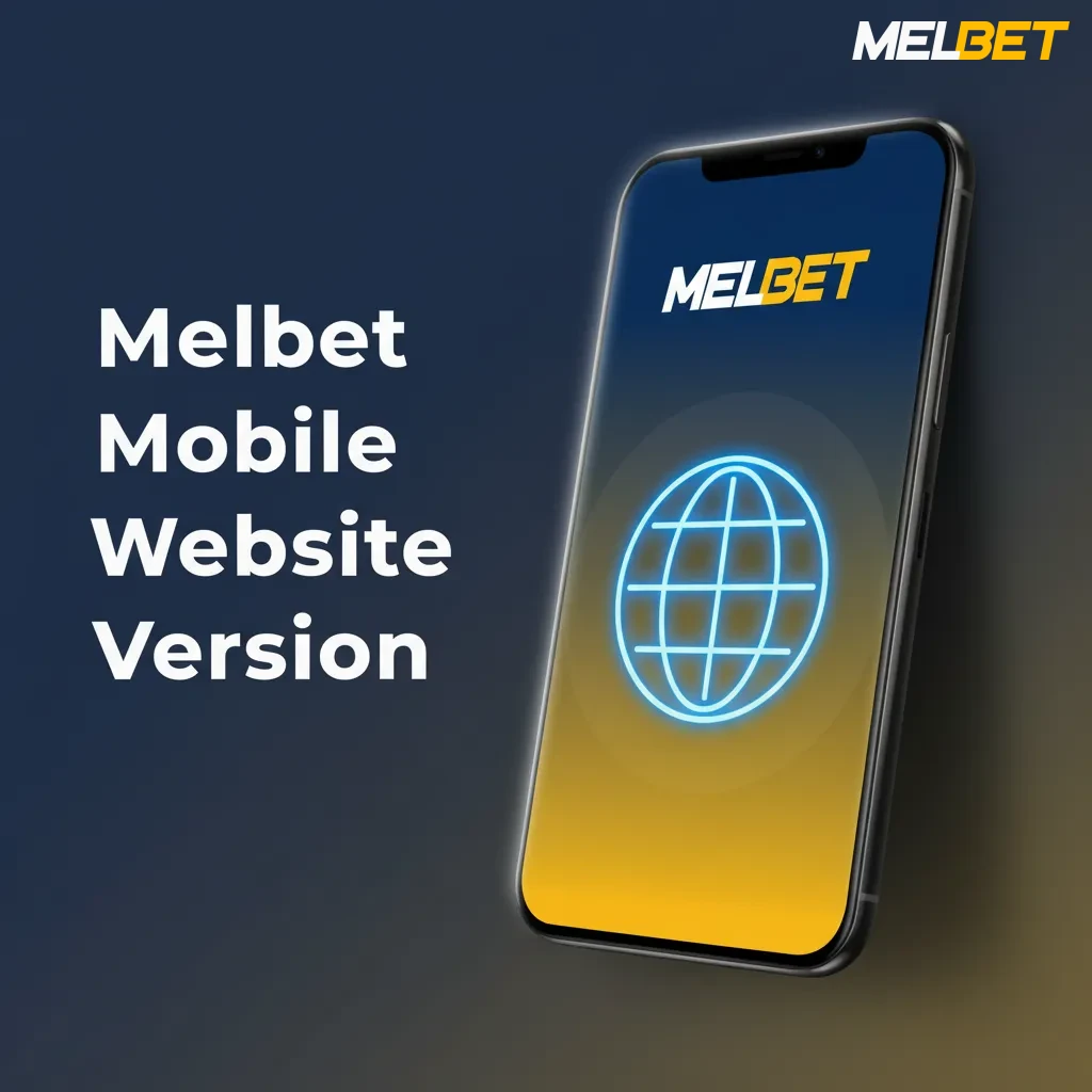 Melbet mobile website on a smartphone or tablet, showing betting markets, live odds, and casino games; no download needed.