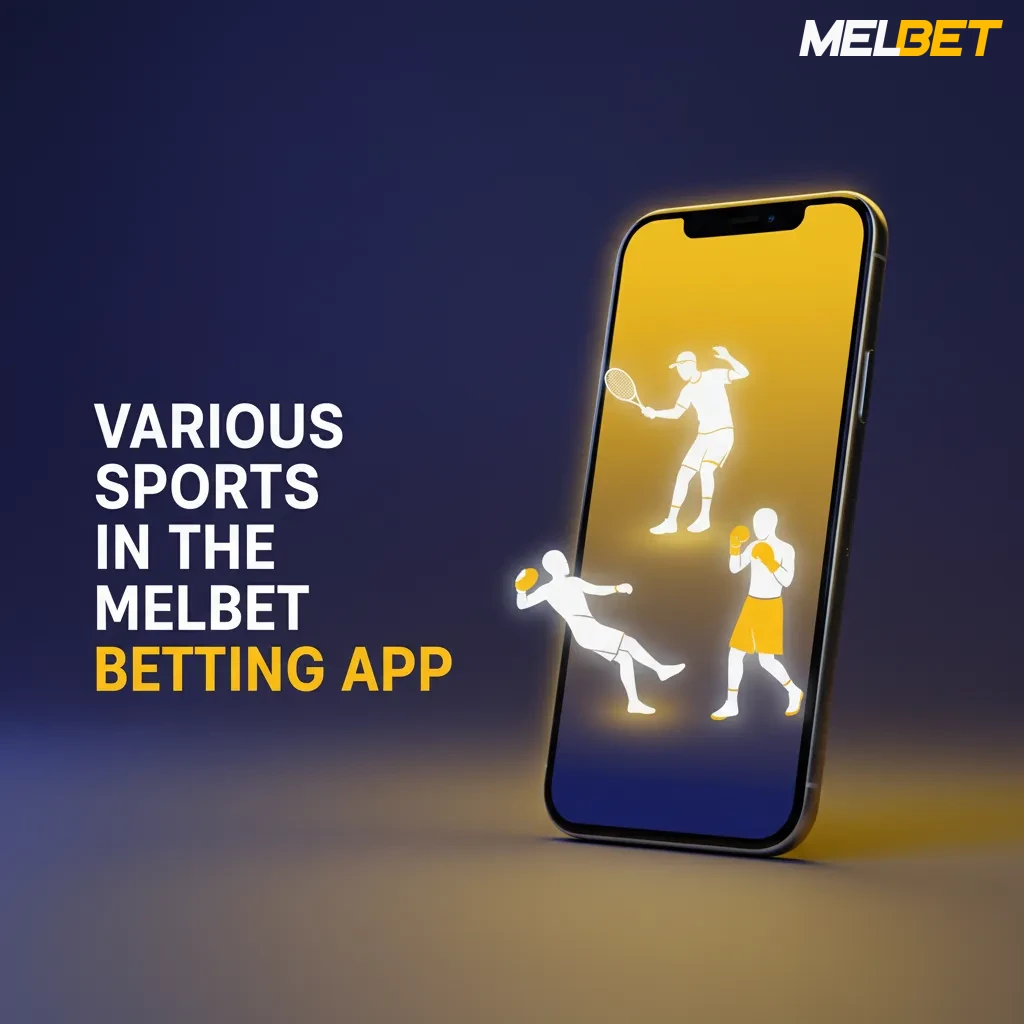 Melbet app showing live and pre-match betting, stats, and icons for cricket, football, eSports, tennis, kabaddi.