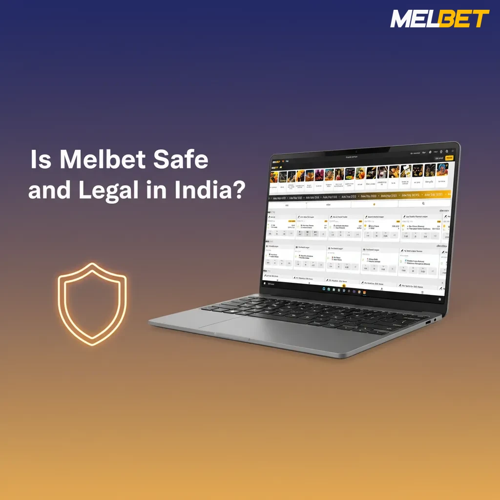 Banner: 'Is Melbet Safe and Legal in India?' Notes intl licence, encryption, KYC, responsible gaming; check local laws.