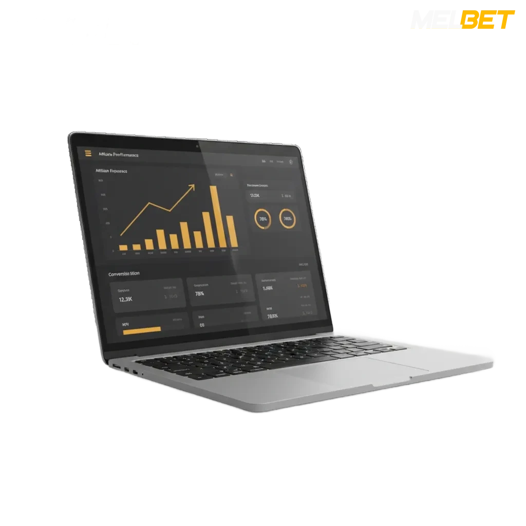 Melbet Affiliate Program banner: India-focused growth, high commissions, timely payouts, and dedicated manager support.