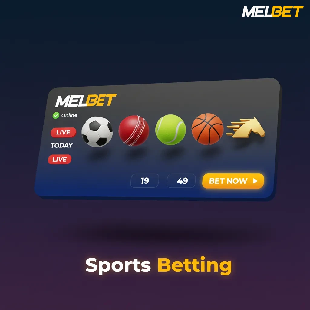 Melbet sportsbook with ball-by-ball live cricket odds in India, plus 40+ sports like kabaddi, football and tennis.