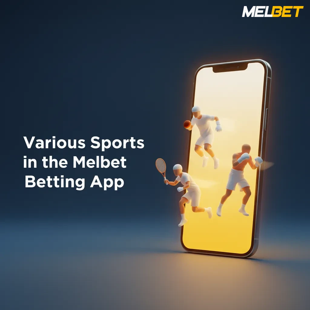 Melbet sports app screen with live and pre-match bets, stats, and icons for cricket, football, tennis, kabaddi, and esports.